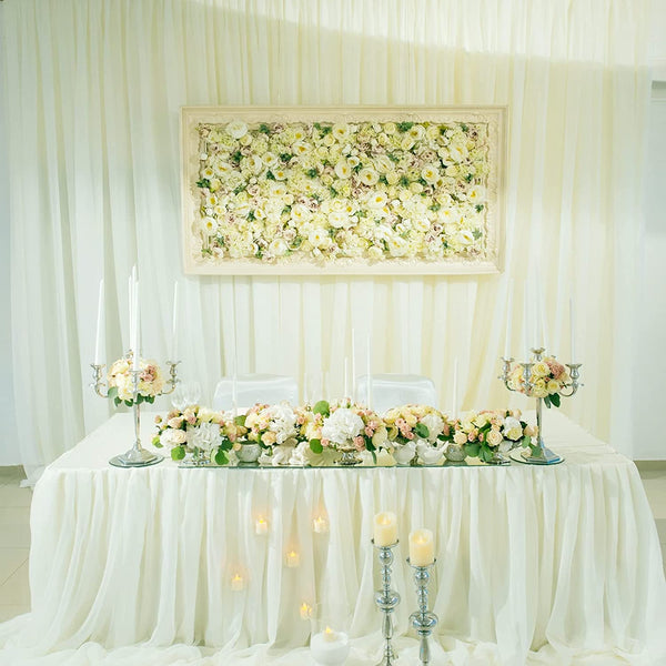 10x10ft Ivory Backdrop Curtain Wrinkle-Free Chiffon Drapes for Wedding Arch Party Stage Decoration
