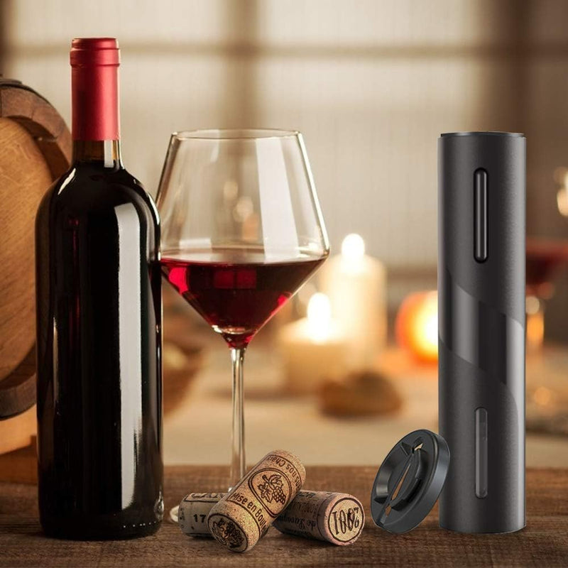 COKUNST Electric Wine Opener, Battery Operated Wine Bottle Openers with Foil Cutter, One-click Button Reusable Automatic Wine Corkscrew Remover for Wine Lovers Gift Home Kitchen Party Bar Wedding