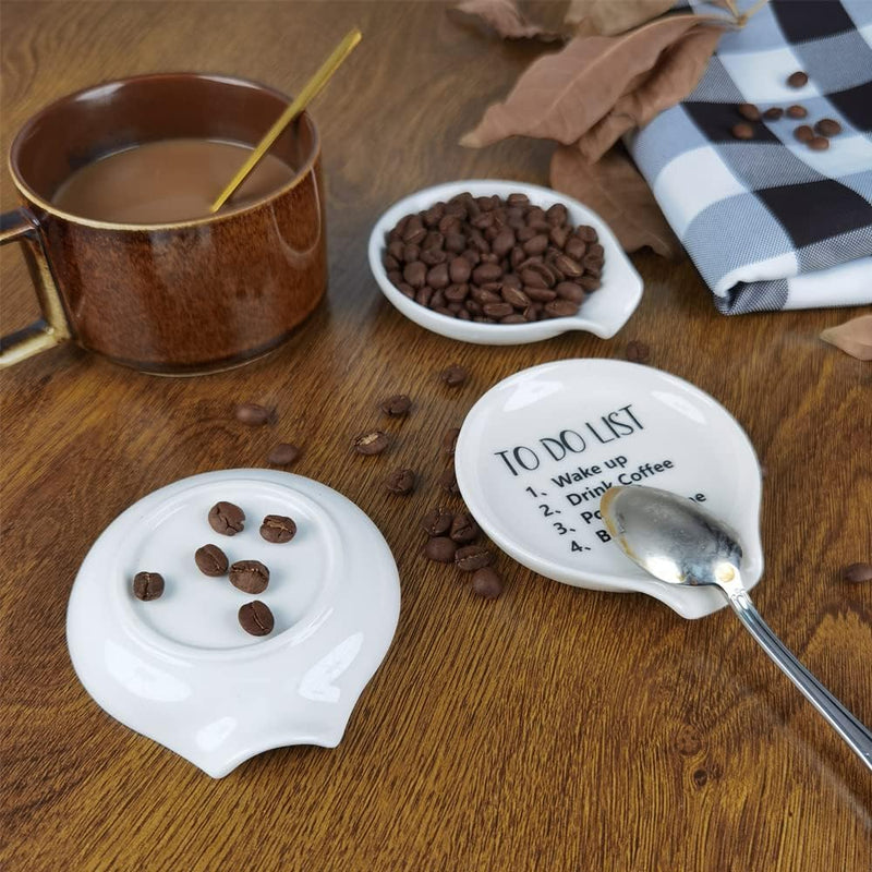 Coffee Spoon Rest, Engraved Cute Counter Spoon Holder Funny Farmhouse Home Bar Coffee Station Table Accessories Décor, Gift for Coffee Lovers Girlfriend Wife Husband Anniversary Friends