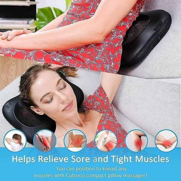 Massage Pillow Neck and Back Massager, for Pain Relief deep Mussle and Fatigue shiatsu Massager, Neck Massager with Heat and 3D Kneading and,Use at Home Car Office