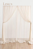2 Layer Wedding Backdrop Curtains Wrinkle-Free 10Ft X 10Ft Chiffon Fabric Drapes for Bridal Shower Baby Shower Wedding Arch Party Stage Decoration - Nude