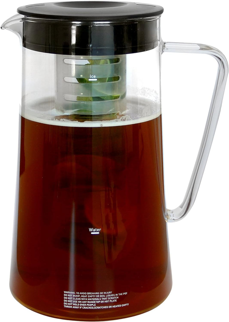 West Bend IT500 Iced Tea Maker or Iced Coffee Maker Includes an Infusion Tube to Customize the Flavor, Features Auto Shut-Off, 2.75-Quart, Black