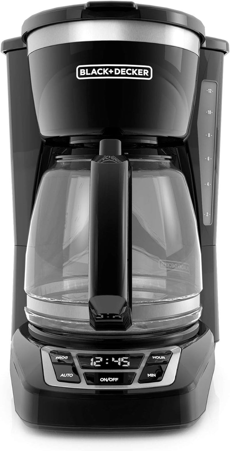 Black+Decker CM1160B 12-Cup Programmable Coffee Maker, Black/Stainless Steel