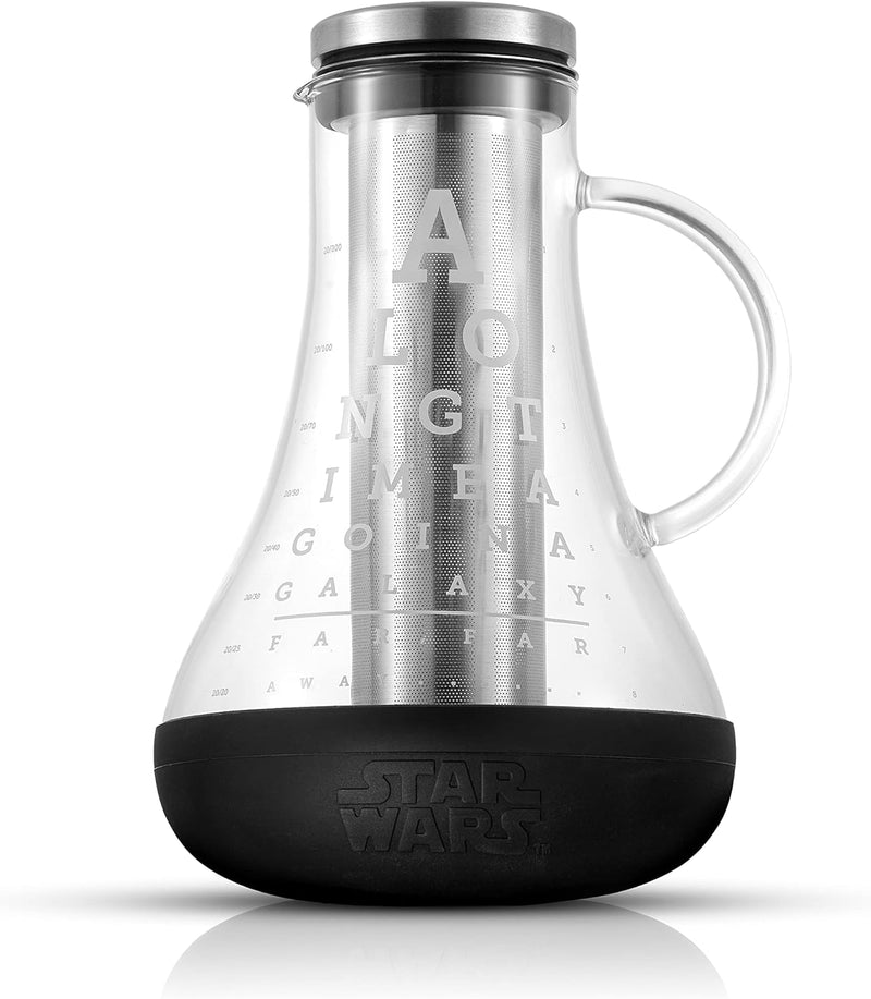 JoyJolt Star Wars Cold Brew Coffee Maker. 48oz/1.5L Cold Coffee Brewer and Infuser Filter. Glass Iced Coffee Maker Ice Tea Maker Cold Brew Pitcher. Star Wars Gift and Star Wars Kitchen Accessories