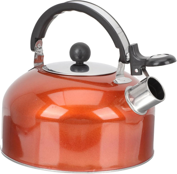 Kisangel Stainless Steel Water Kettle Whistling Teapot Mini Hot Water Stovetop Tea Kettle for Sounding Kettle,Orange