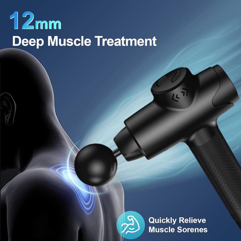 Massage Gun Deep Tissue, Quiet Percussion Muscle Back Neck Head Shoulder Body Hammer Massager for Athletes Pain Relief with 30 Speed Level…
