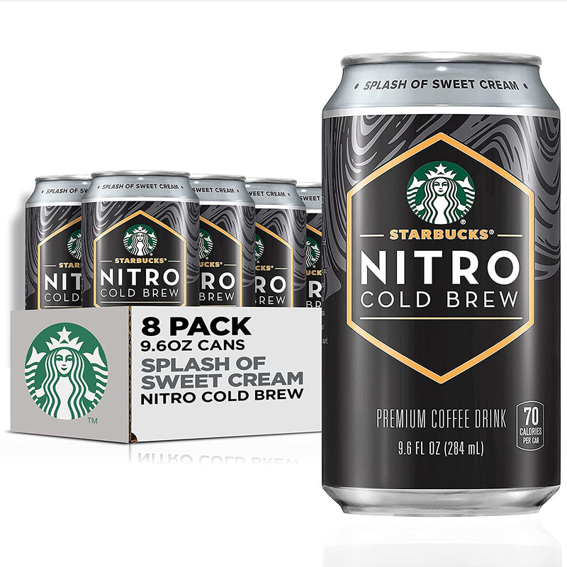 Starbucks Nitro Cold Brew, Vanilla Sweet Cream 9.6 fl oz Can (8 Pack) (Packaging May Vary)