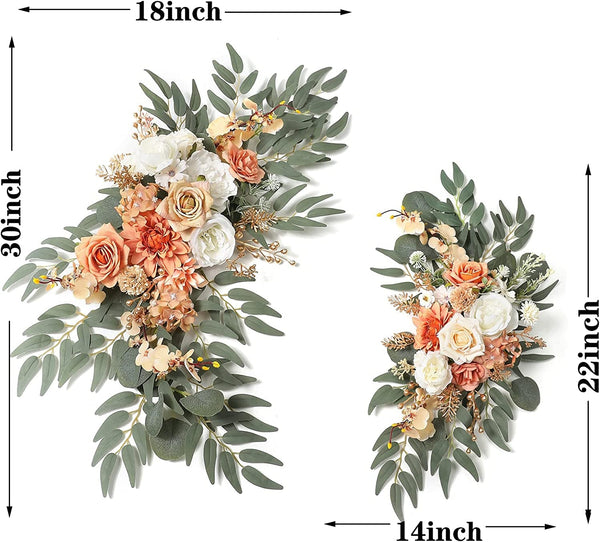 DIY Wedding Arch Floral Swags Kit - Pack of 2 White Orange