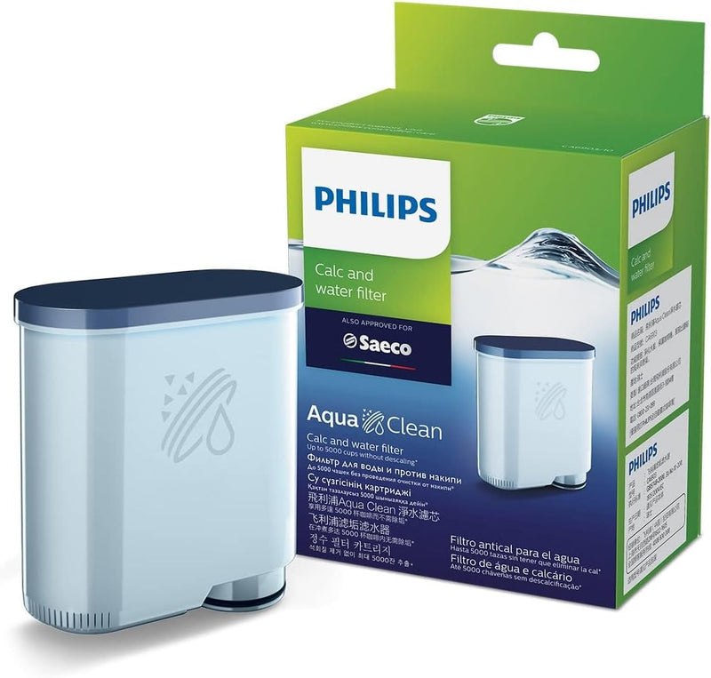 PHILIPS AquaClean Original Calc and Water Filter, No Descaling up to 5,000 cups, Reduces Formation of Limescale, 2 AquaClean Filters, (CA6903/22)