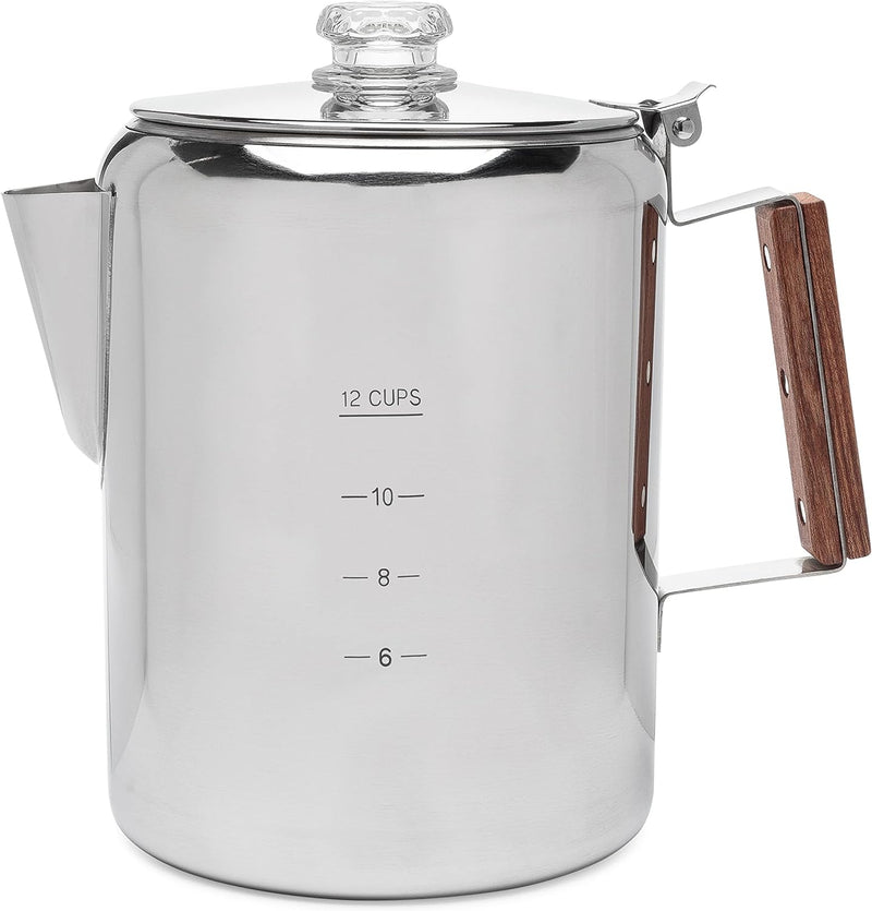 COLETTI Bozeman Camping Coffee Pot – Coffee Percolator – Percolator Coffee Pot for Campfire or Stove Top Coffee Making – 9 CUP