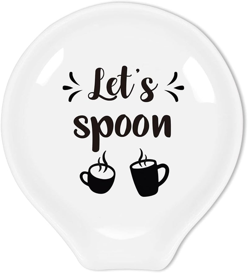 Littlefa Funny Coffee Quote Ceramic Coffee Spoon Holder-Coffee Spoon Rest -Coffee Station Decor Coffee Bar Accessories-Coffee Lovers Gift for Women and Men (Better With Dog Hair)