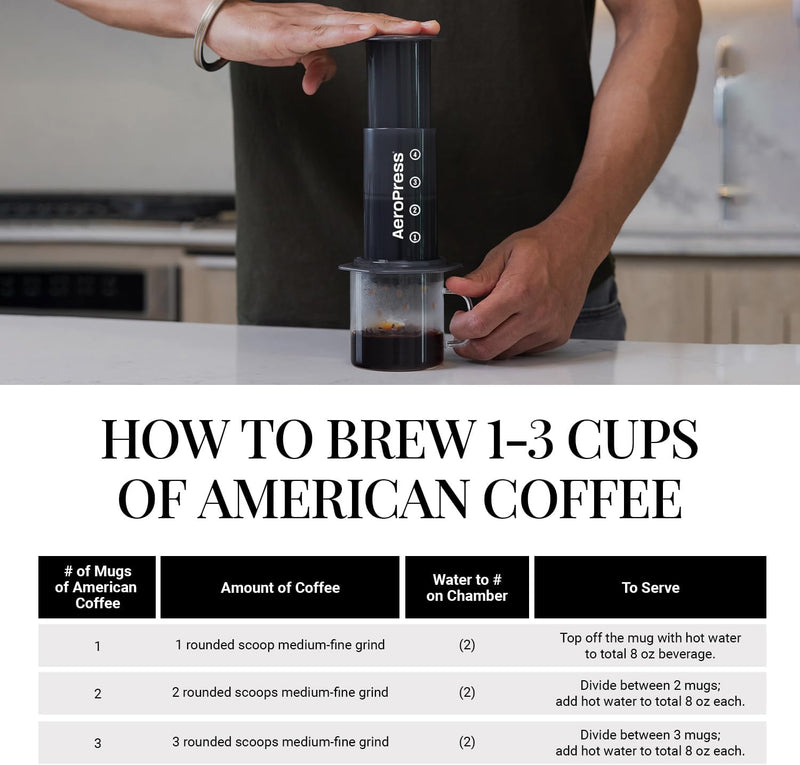 Aeropress Original Coffee Press – 3 in 1 brew method combines French Press, Pourover, Espresso - Full bodied, smooth coffee without grit, bitterness - Small portable coffee maker for camping & travel