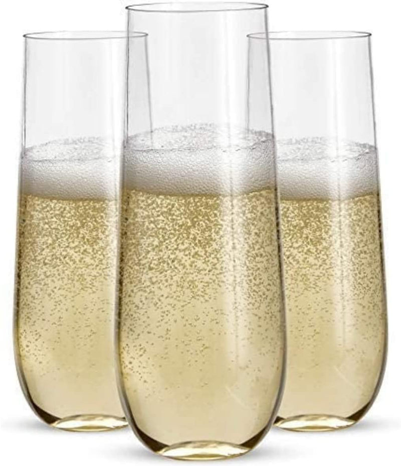 Prestee 24 Clear Plastic Coupe Glasses, 4oz - Champagne Glasses Plastic Disposable, Disposable Margarita Glasses Plastic, Martini, Mimosa, Cocktail Cups, Taco Party, Cinco de Mayo Party Decorations