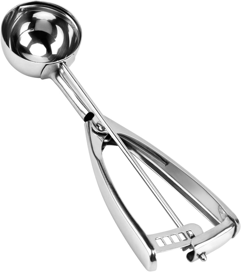 Ice Cream Scoop with Trigger, 18/8 Stainless Steel Metal Small Cookie Dough Scoop for Baking Melon Ball Cupcakes, 1/2 Tablespoon (2 Teaspoon)