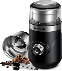 SHARDOR Adjustable Coffee Grinder Electric, Spice Grinder, Coffee Bean Grinder, Espresso Grinder with 1 Removable Stainless Steel Bowl, Black