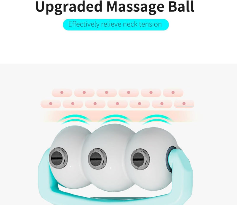 Upgrade Neck Massager Roller, Neck Bud Massage Roller, Neck Cracker, Neck Massager with 6 Balls Massage and 12 Massage Beads, Neck Massager for Deep Tissue in Neck, Back, Shoulder, Waist, and Legs