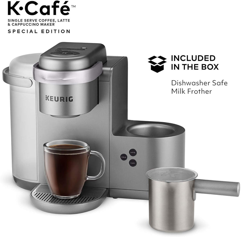 Keurig K-Cafe Special Edition Single Serve K-Cup Pod Coffee, Latte and Cappuccino Maker, Nickel