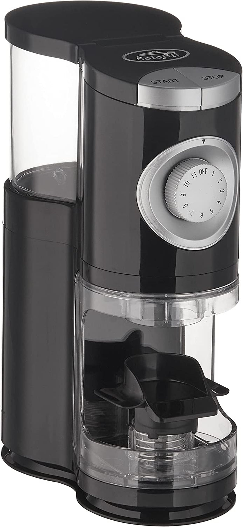 Solofill SOLOGRIND 2-in-1 Automatic Single Serve Coffee Burr Grinder for Coffee Pod,Black,1 EA