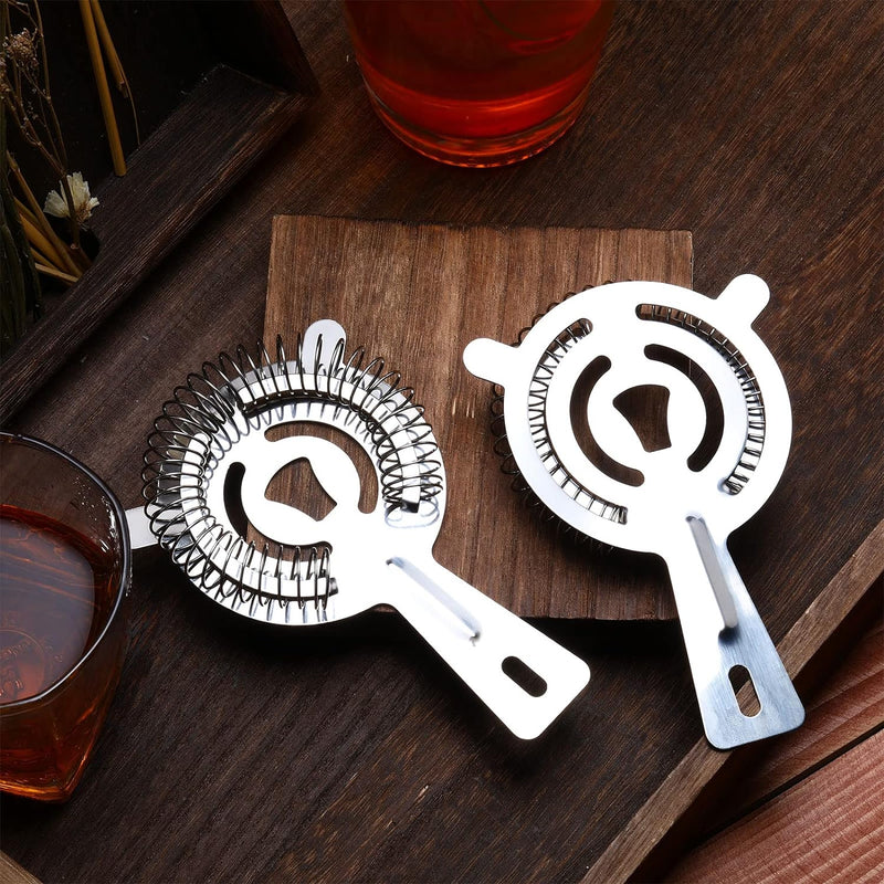 16 Pieces Bar Strainers Bartender Strainer Cocktail Strainers Stainless Steel Drink Strainer silver Shaker Strainer Ice Bar Shelf Strainer for Bartenders Drinking Water Filtering