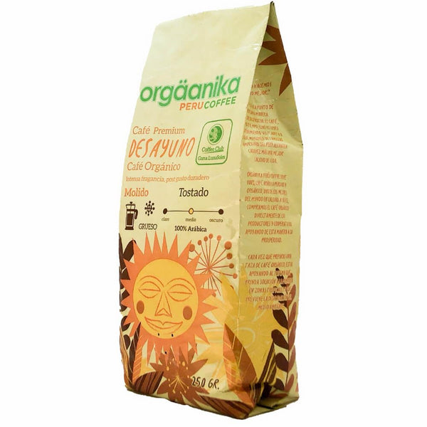 Orgaanika Andes Breakfast Blend, Coarse Ground, Medium Roast, Specialty Organic, Best for French Press & Cold Brew Coffee