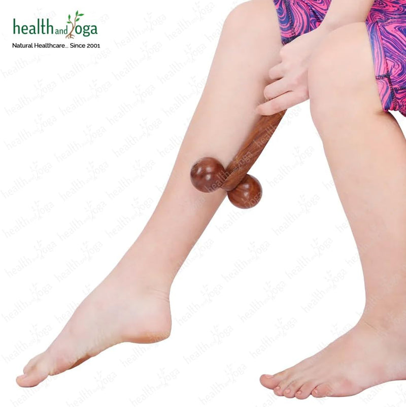 NatureSooth Wooden Massage Roller – Wood Therapy Massage Tools – Handheld Calf and Leg Massager, Back and Shoulder Massager and Full Body Massager