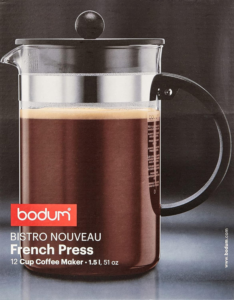 Bodum Bistro Nouveau French Press Coffee Maker, 12 Cup, 51-Ounce