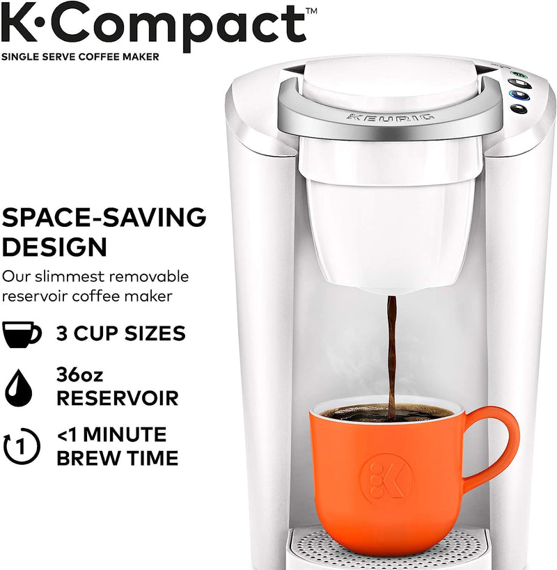 Keurig K-Compact Single-Serve K-Cup Pod Coffee Maker, White