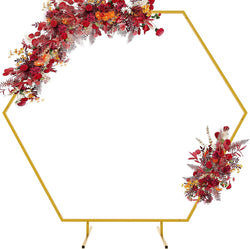 Gold Arch Backdrop Stand - 66FT Hexagon Metal Wedding Frame for Special Occasions