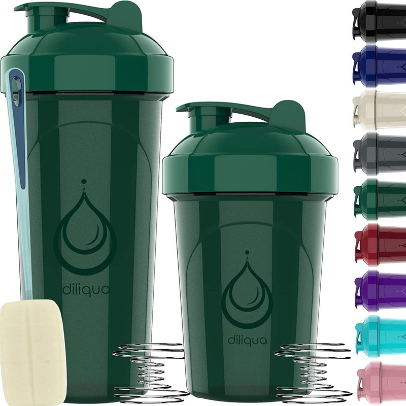 diliqua -10 PACK- small Shaker Bottles for Protein Mixes | BPA-Free & Dishwasher Safe | 5 Large 28 oz & 5 20 oz | Blender Shaker Cups for protein shakes