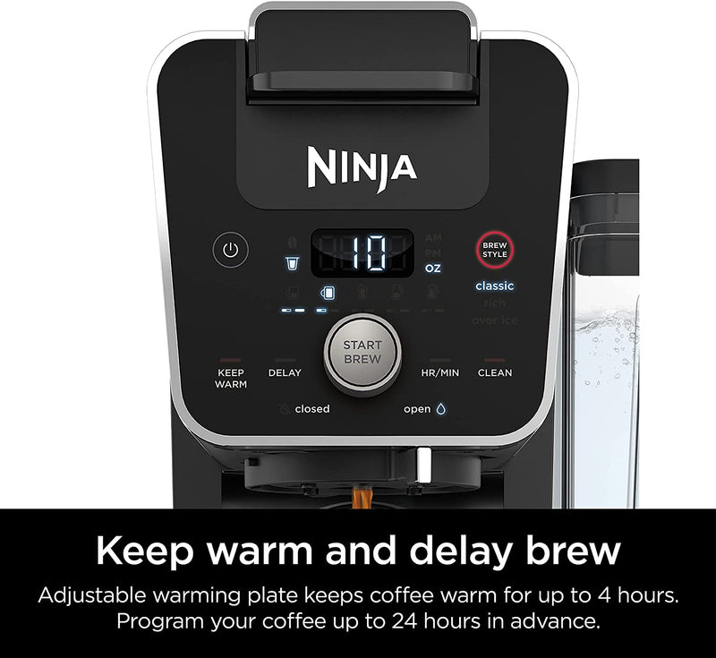 Ninja CFP201 DualBrew System 12-Cup Coffee Maker, Single-Serve for Grounds & K-Cup Pod Compatible, 3 Brew Styles, 60-oz. Water Reservoir & Carafe, Black