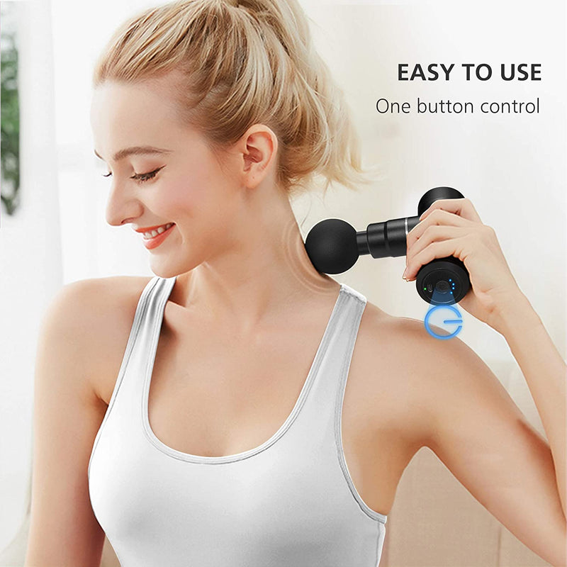 COMFIER Mini Portable Massage Gun,Valentine's Day Gifts Lightweight Percussion Muscle Gun for Athletes,Deep Tissue Massager Gun,Super Quiet Body Massage Gun for Neck,Back,Arm,Leg,Black,USB Charging