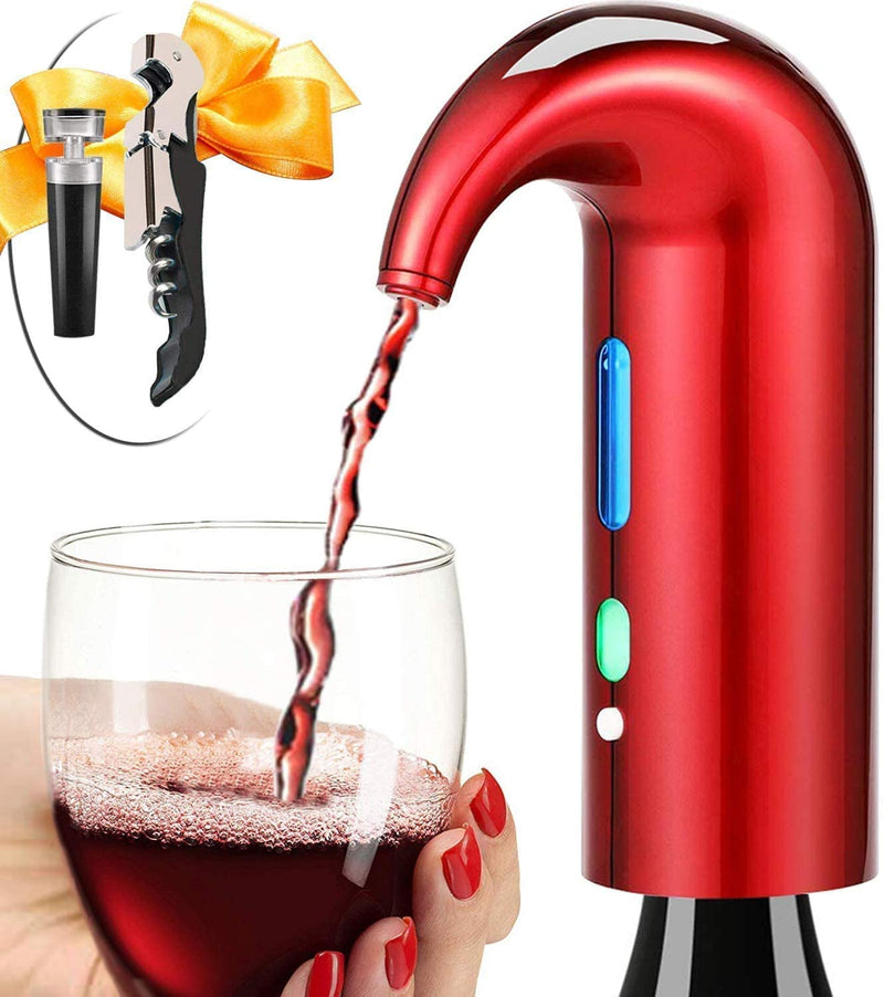 Electric Wine Opener, Higfra Wine Gift Set with Wine Aerator Pourer Vacuum Stoppers and Foil Cutter 4-in-1 Electric Bottle Opener for Home Party Bar Outdoor Wine Lover Christmas Gift-Base Not Included