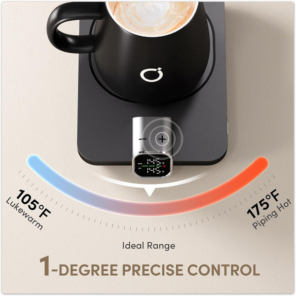 ikago Smart Mug Warmer & Mug Set - Upgraded Coffee Warmer, 1°F Precise Temperature Control Mug Warmer for Desk, Heated Coffee Mug with Auto Shut Off, Birthday Gifts for Women and Men