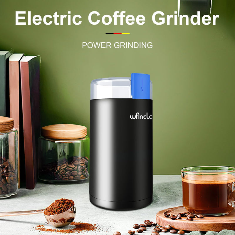 Coffee Grinder, Wancle Electric Coffee Grinder, Quiet Spice Grinder, One Touch Coffee Mill for Beans, Spices and More, with Clean Brush (Dark Blue)