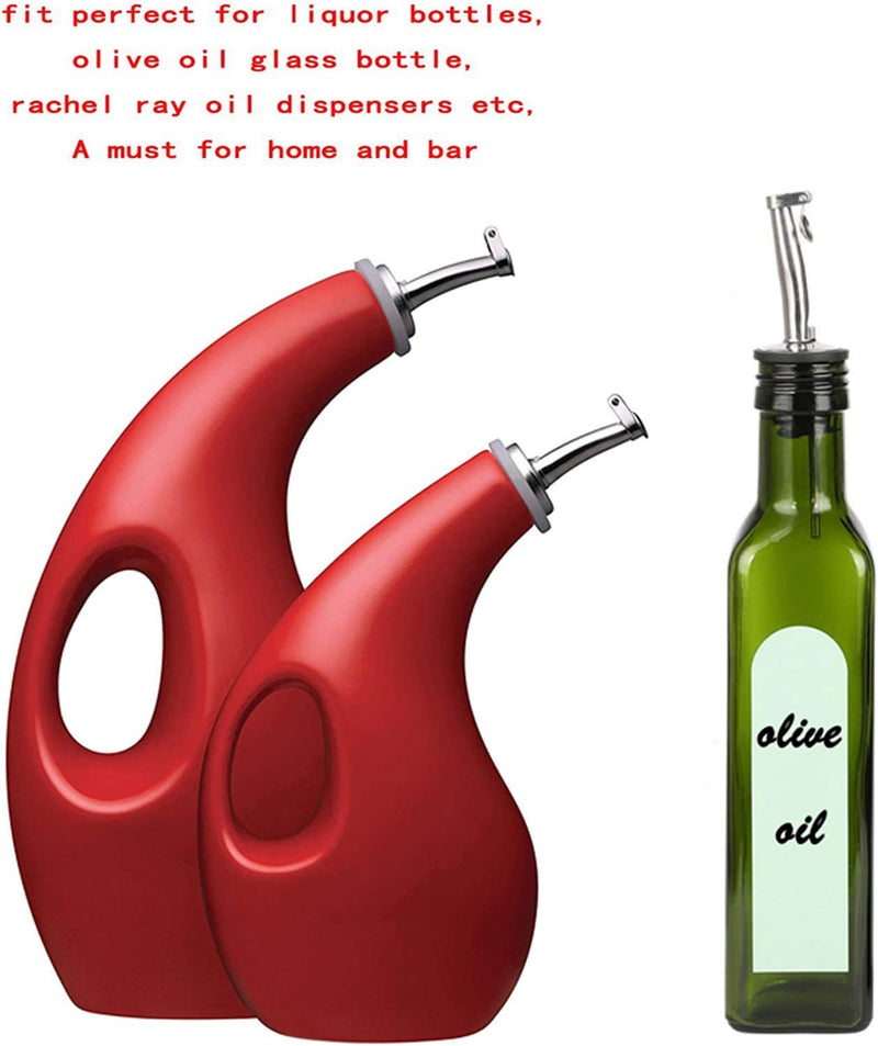 LEGERM Pour Spouts for Olive Oil Bottles Flip Top Speed Pourers Oil Dispenser Spout Set of 7 with Funnel