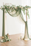 New Version Easy Hanging Wedding Arch Draping Fabric 3 Panels 30" W X 26.5Ft for Wedding Ceremony Reception Swag Decorations (Milky Green+ Campsite Green+ Nude)