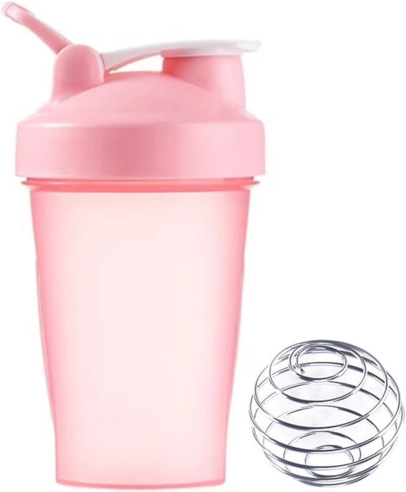 Protein Shaker Bottle Blender for Shake and Pre Work Out, Best Shaker Cup (BPA free) w. Classic Loop Top & Whisk Ball, Kitchen Water Bottle (16OZ-400ML-1PACK, Black Top/Black Body)