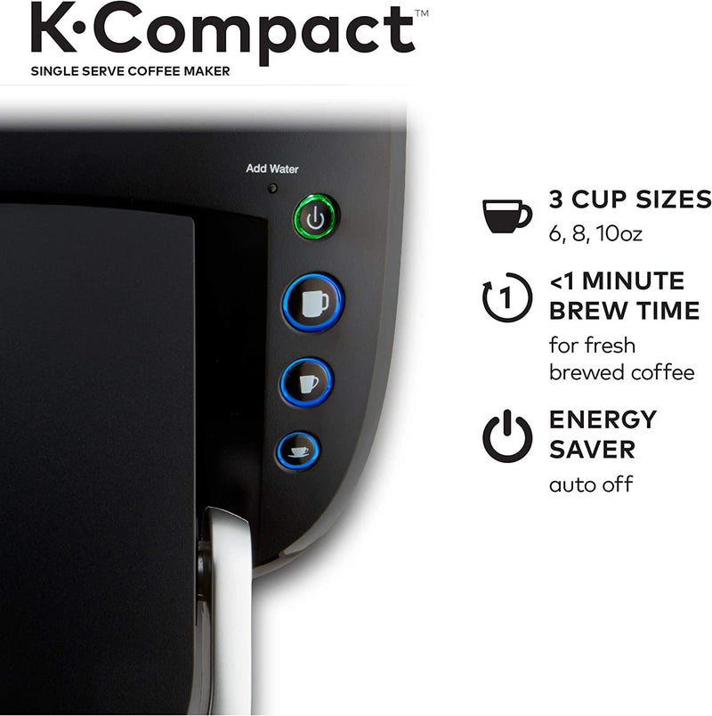 Keurig MAIN-85544 Compact Single-Serve K-Cup Pod Coffee Maker, Black, 2.3