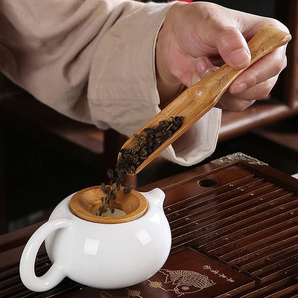 3pcs Bamboo Tea Spoon Scoop Shovel Wooden Loose Tea Scoop Chinese Tea Fittings for Scooping Coffee Powder,Tea,Cacao,Condiment and Spices