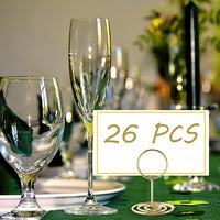 26Pcs Table Number Holders, Place Card Holder, Wire Picture Holder, Small Size Table Card Holders, Photo Holder for Centerpieces, Wedding Reception, Party, Birthday (Gold)