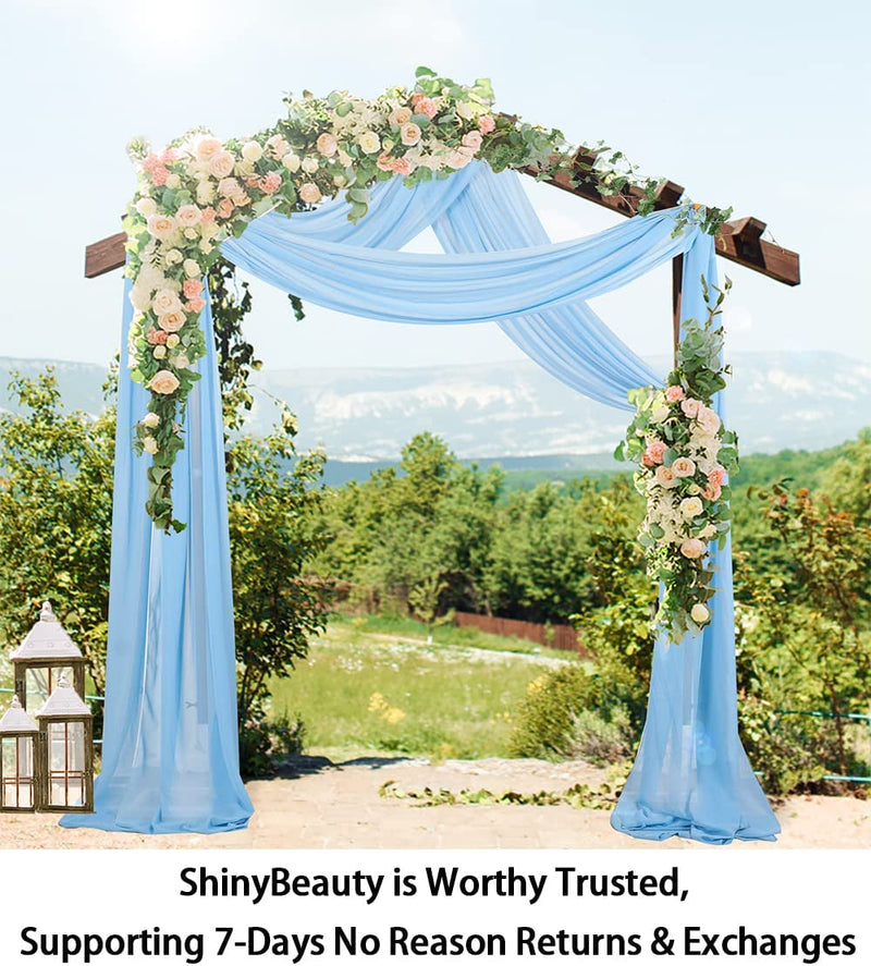 Wedding Arch Drapes - 2 Panels 24Ftx20Ft Baby Blue Chiffon Fabric