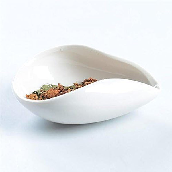 11x4CM White Porcelain Cha He Tea Vessel -Coffee Bean Weighing Tray-Loose Leaf Tea Presentation- Tea Accessory - Tea Scoop