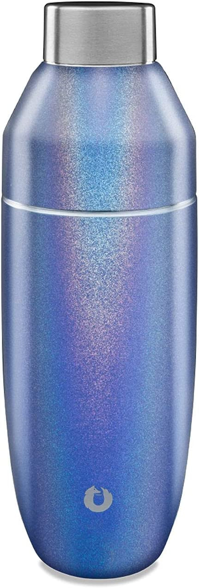 SNOWFOX C90024-15 Premium Vacuum Insulated Stainless Steel Cocktail Shaker-Home Bar Accessories-Elegant Drink Mixer-Leak-Proof Lid With Jigger & Built-In Strainer-Black/Gold-22oz.