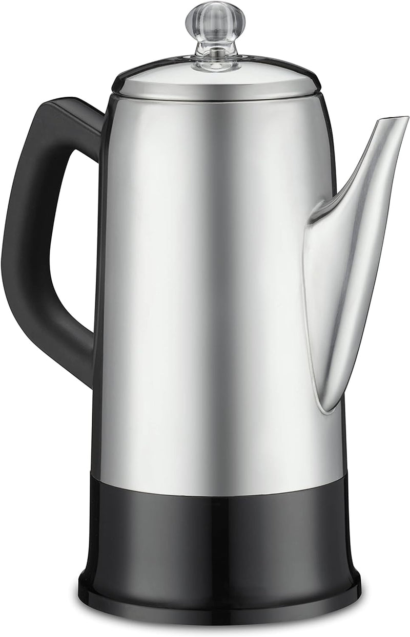 Cuisinart PRC-12 Classic 12-Cup Stainless-Steel Percolator, Black/Stainless