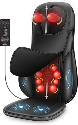 COMFIER Massage Chair Pad with Heat,Shiatsu Neck and Back Massager with Height Adjustable,Unique Back Support Chair Massager for Pain Relief, Gifts for Mom and Dad