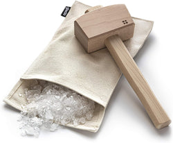 glacio Ice Mallet and Lewis Bag - Wood Hammer and Canvas Bag for Crushed Ice