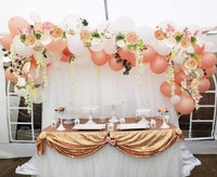 Artificial Peony Flower Garland - 6Ft Silk Peony Garland with Pink and White Flowers for Wedding Party Table Decoration