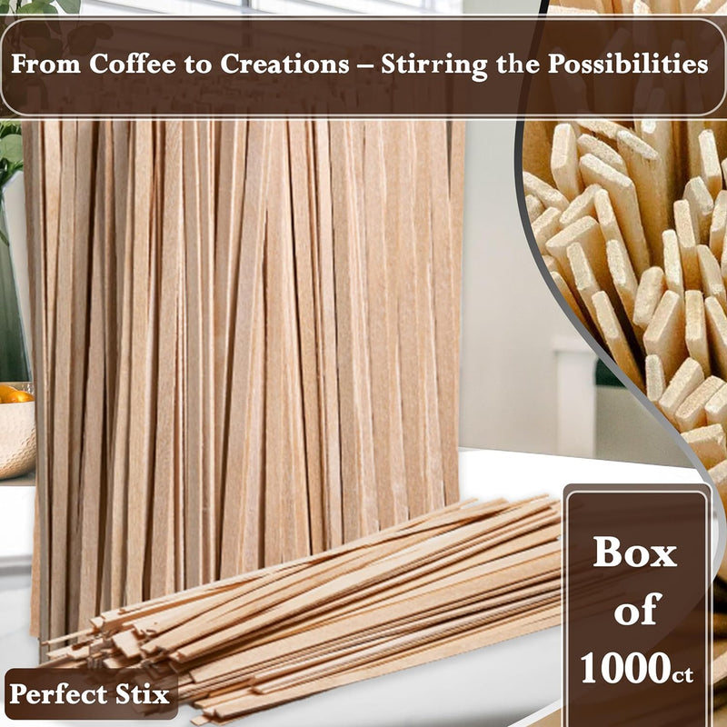 5.5" Wooden Coffee Stirrers- Box of 1,000ct