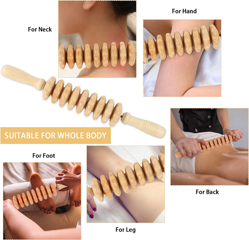 Machomby 2 Pcs Wooden Gua Sha Tools Lymphatic Drainage Tool, Wood Therapy Massage Tools Manual Gua Sha Tools Anti Cellulite Massage Tool for Gua Sha Massage, Maderotherapy, Body Sculpting