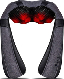 Back Massager, Shiatsu Neck Massager with Heat, Electric Shoulder Massager, Kneading Massage Pillow for Foot, Leg, Muscle Pain Relief, Get Well Soon Presents - Christmas Gifts